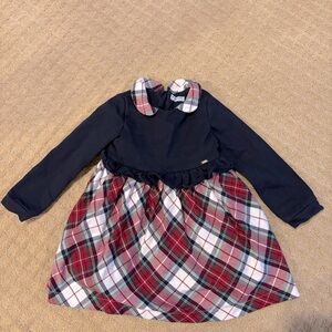 Plaid Dress with Navy Top